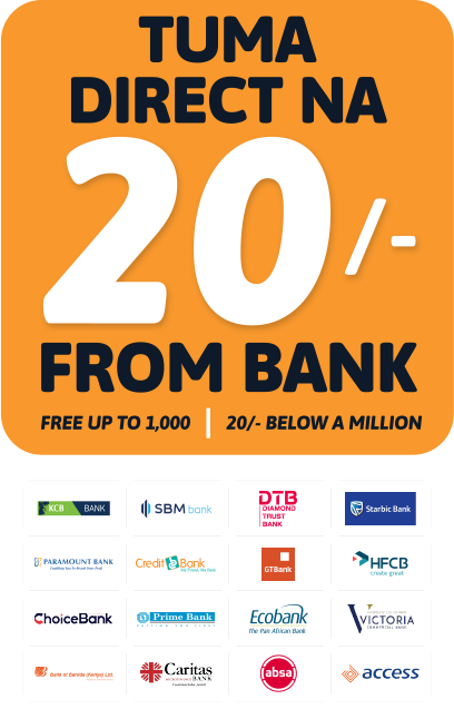 Tuma Direct Na 20/- From Bank